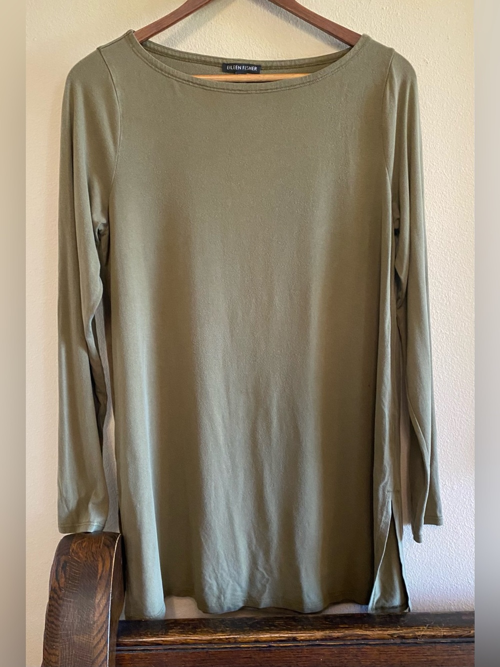 Eileen Fisher Olive Green Knit Tunic S